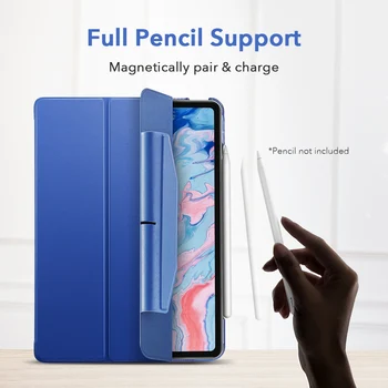 VSH Caz pentru iPad Aer 4 pentru iPad a 8-2020/iPad de 7 2019/iPad Pro 11 12.9 2020 Smart Cover cu Creion Trifold Caz Funda