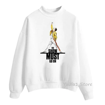 Freddie Mercury hoodies femei Regina Trupa Tricou Hip Hop Retro Rock hoody femei toamna iarna pulover hanorac alb