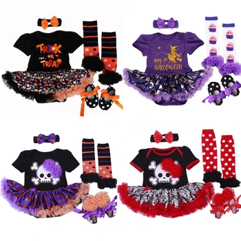 Carnaval de Halloween Party Dress up Ziua Costum Nou-născut Dovleac Tinuta Set Craniu Salopete Haine pentru Bebes Petrecere Cosplay