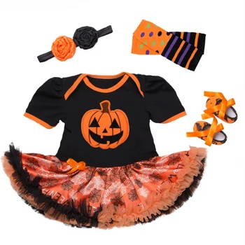 Carnaval de Halloween Party Dress up Ziua Costum Nou-născut Dovleac Tinuta Set Craniu Salopete Haine pentru Bebes Petrecere Cosplay