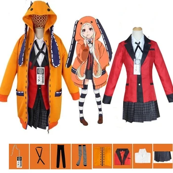 9pcs Kakegurui Jucător Compulsiv Rune Runa Yomozuki Kakegurui Costum Cosplay Anime Hoodie Coat Jabami Yumeko Cosplay Costum