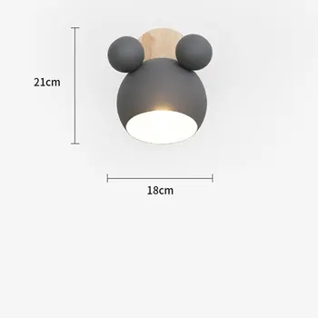Creative Mickey Lemn Simplu perete de lumină de Lectură Dormitor Patul de Iluminat studiul camera Copiilor lampă de perete