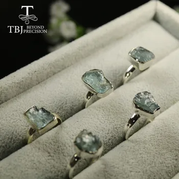 TBJ,2020 nou handmade acvamarin Inel de piatră prețioasă naturale liber de originale Bijuterii argint 925 piatra femei
