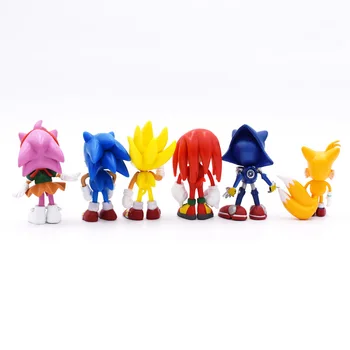 6-12cm Anime figurina Pvc Jucărie Sonic Shadow Cozi de Caractere Figura Jucarii Pentru Copii Animale Jucarii Set de jucării pentru copii