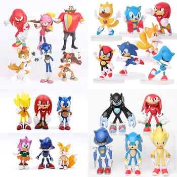 6-12cm Anime figurina Pvc Jucărie Sonic Shadow Cozi de Caractere Figura Jucarii Pentru Copii Animale Jucarii Set de jucării pentru copii
