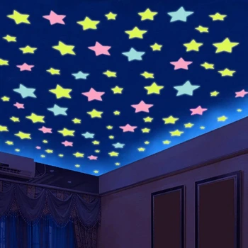 1000Pcs Strălucire în Întuneric Stele Autocolante de Perete Puncte Luminoase DIY Perete Decal picturi Murale pentru Copii Dormitor Camera de zi de Decorare