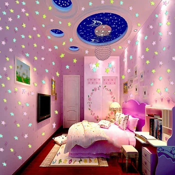 1000Pcs Strălucire în Întuneric Stele Autocolante de Perete Puncte Luminoase DIY Perete Decal picturi Murale pentru Copii Dormitor Camera de zi de Decorare