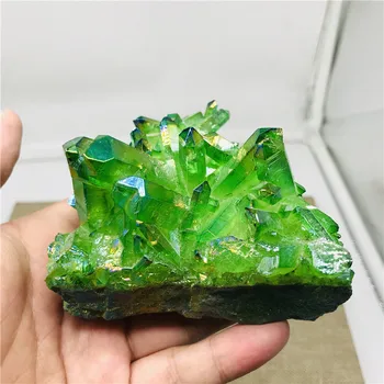 100-230g Rare frumoasă flacără verde halo cristal de cuarț cluster specimene