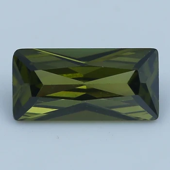 50Pcs 3x7~6x12mm Forma de Dreptunghi Verde de Măsline CZ Piatra Sintetice Pietre Genial Tăiat Cubic Zirconia Piatra Pentru inel
