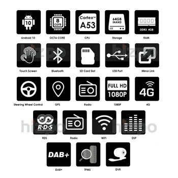 Octa Core IPS DSP 2 Din Android 10 Car DVD Player Pentru Opel Vectra C Zafira B, Corsa D, C, Astra H, G, J, Meriva Vivaro GPS Radio