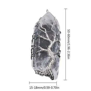 1buc Alb Natural Piatra de Cristal tipul de Piatră prețioasă Pomul Vieții Sârmă Învelite Naturale de Cuart Clare de Vindecare Punct de Cristal Pandantiv Colier