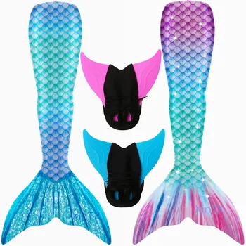NOU!Adult Copii Mermaid Cozi Cu Monofin de costume de Baie pentru Fete Femei Bikini Costum de Baie Costum de mă înec în costum de Baie