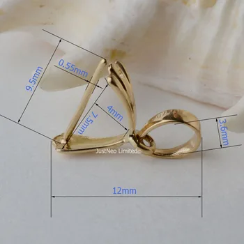 12mm 18karat aur galben pinch cauțiune pandantiv cu incuietoare conector pin stil pandantiv catcher du-te prin 3.6 mm colier frânghie