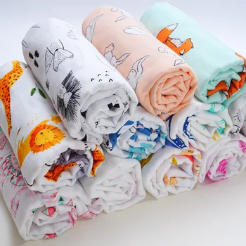 Pături pentru copii Nou-născuți Muselină Înfășa Pătură Moale de Baie pentru Copii Prosop de Desene animate Drăguț Animal print Model Floare Baby Wrap Lucruri pentru Copii