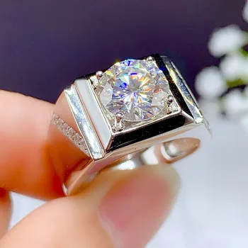 Moda AAA zircon moissanite pietre pretioase diamante inele pentru bărbați aur alb de 18k culoarea silver bague bijuterii trupa de nunta, cadouri de noi
