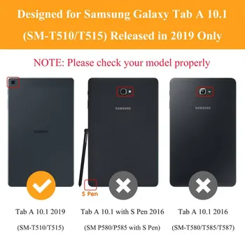 Caz pentru Samsung Galaxy Tab 10.1 2019 SM-T510 SM-T515 T510 T515 husa Stand Caz de Un Tab 10.1