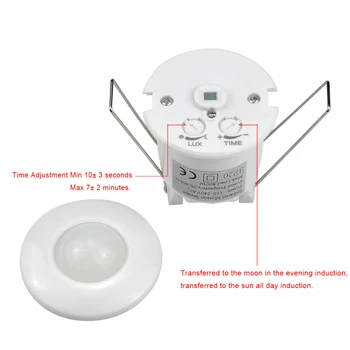 1buc Tavan tip PIR Senzor de Mișcare Întrerupător AC 110V - 240V 360 de Grade Infraroșu Detecor Pentru Bec LED lampă Automată ON / OFF