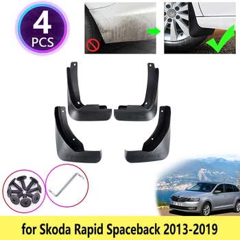 4BUC pentru Skoda Rapid Spaceback Hatchback 2013~2019 Aripile apărătoare de noroi Fender aripă apărătoare de noroi Accesorii Auto 2018