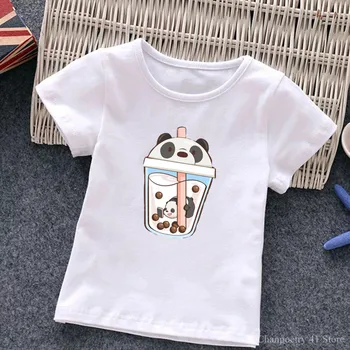 Copii Minunat Tricou Panda Desene Animate Teuri Grafice Drăguț Ceai Lapte Pentru Copii Imprimate Băieți Și Fete Pentru Copii Haine De Copil