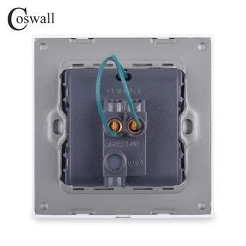 Coswall de Lux Pătrat Cheie 1 Banda 1 Mod de On / Off Lumina de Perete Comutator Cu Indicator LED Cavalerul Negru Metalic din Aluminiu Panou