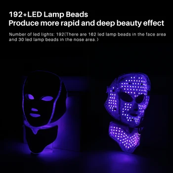 LED Masca Faciala Lumina de Îngrijire a Pielii 7 Culori Terapie Frumusețe Foton Întinerire Rid Îndepărtarea Acnee Față, pe Gât, Spa Frumusete Instrument
