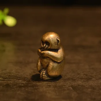 Cupru Pur Mini Monkey Arzător De Tămâie De Bază Samll Ornament Vintage Din Alama Animal Aromofumegare Titularul Creative Ceai De Companie Figurine Ambarcațiuni