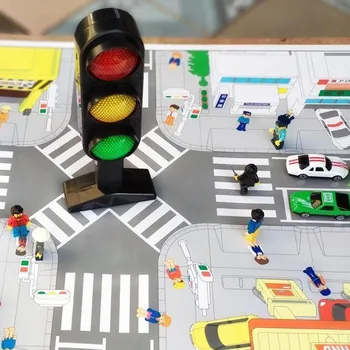 1buc Simulare de Trafic Model de Lumină de Siguranță pentru Copii de Învățământ Prop Joaca Copii, Casă de Jucărie Jucărie Lumina Tra Scena Semnal Accesorii T0X3