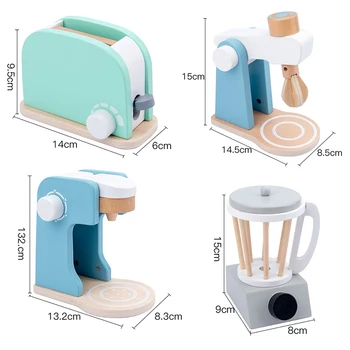 Copii Jucărie Din Lemn Pretinde Joc De Simulare De Bucătărie, Mașină De Cafea Gatit Model Set Jucarii Educative Pentru Copii De Fete