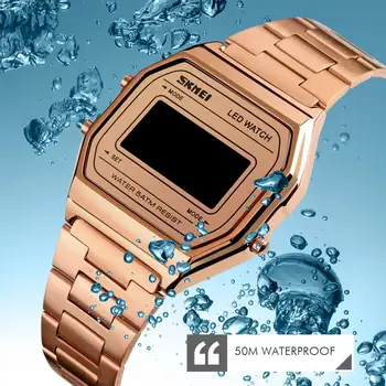 Sport Ceas Digital Bărbați de Lux de Top SKMEI Ceas de mână Moda Curea din Otel Inoxidabil rezistent la apa Bratara de Afaceri pentru Bărbați Ceasuri