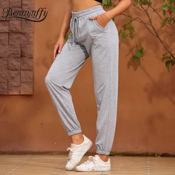 Benuynffy Cordon Talie Mare pantaloni de Trening Femei Primavara-Vara Moda Casual Pantaloni Sport coreeană stil de Stradă Doamnelor Sweatpants