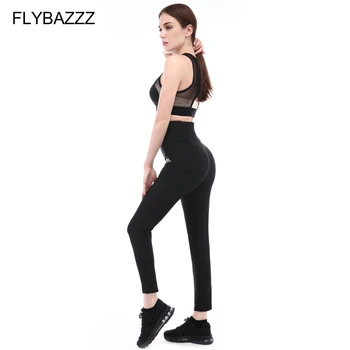 FLYBAZZZ Plus Dimensiunea Femei Bărbați Pierdere în Greutate de Sport Formatorii de Transpirație Pantaloni de Corp Pantaloni Slăbire Burtă de Control de Fitness Jambiere Pantaloni