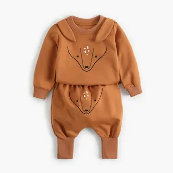Copil haine de fata din bumbac costum de copii model animal baby haine băiat nou-născuți haine pulover + pantaloni de costum din două piese