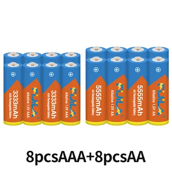 Nou 1.5 V AAA 3333mAh baterie Alcalină + AA 5555mAh Alcaline baterii Reîncărcabile aa&aaa de lumină led-uri de jucărie mp3 transport gratuit