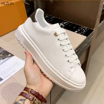 Top designer de brand clasic relief moda mici, albe, pantofi doamnelor adidasi casual din Piele femei adidași de Dantelă-Up