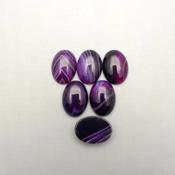 De bună calitate, cu Dungi violet Onix piatra naturala șirag de mărgele pentru a face bijuterii 13X18MM taxi cabochon oval moda Inel accesorii 20buc