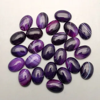 De bună calitate, cu Dungi violet Onix piatra naturala șirag de mărgele pentru a face bijuterii 13X18MM taxi cabochon oval moda Inel accesorii 20buc