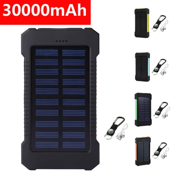 30000mAh Solar Power Bank Panou Solar Powerbank Impermeabil USB de Încărcare a Bateriei LED Încărcător Extern Pentru telefon Samsung iPhone