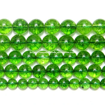 Gratuit Shippings Natural Verde Peridot Cuarț de Cristal Rotund Margele Vrac 15