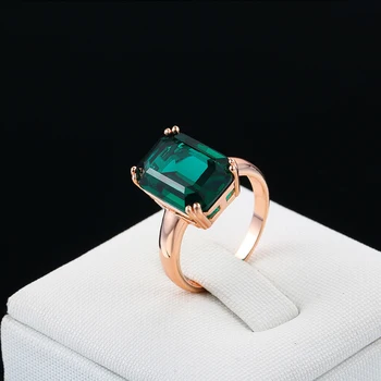 Naturale de Smarald, Zircon Inel Inele cu Diamante Pentru Femei de Logodna Inele de Nunta cu Verde Piatră prețioasă Inel de Aur de 14K Bijuterii Fine