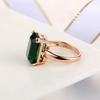 Naturale de Smarald, Zircon Inel Inele cu Diamante Pentru Femei de Logodna Inele de Nunta cu Verde Piatră prețioasă Inel de Aur de 14K Bijuterii Fine