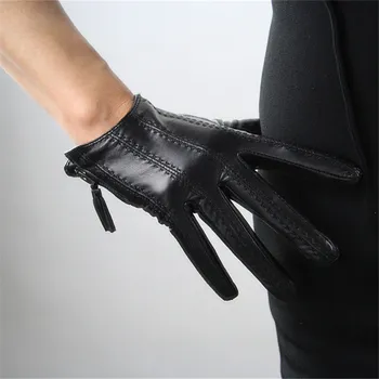 Touchscreen Mănuși din Piele Importate Ciucure din piele de Capra cu Fermoar Stil Scurt Femei Mănuși de Moda de sex Feminin de Conducere Manusi TB08