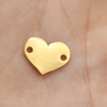 50pc 12mm Aur din oțel Inoxidabil de Culoare poloneză Oglindă Goală Mici Inima Conector Farmec Pentru Colier DIY Femei Bijuterii Handmade