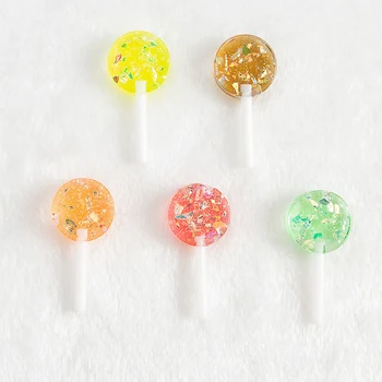10buc Flatback rășină rotund lollipop farmece bomboane pandantiv pentru cercei diy Breloc piese