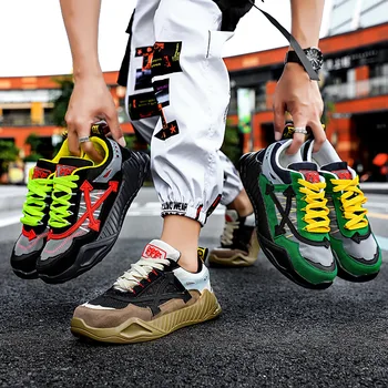 New Sosire Moda Verde Adidasi Casual Barbati Pantofi de Designer ochiurilor de Plasă Respirabil Bărbați Confortabil Platforma Formatori zapatos hombre