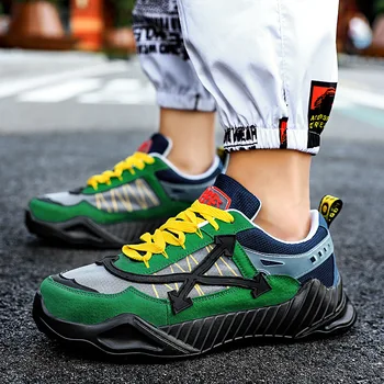 New Sosire Moda Verde Adidasi Casual Barbati Pantofi de Designer ochiurilor de Plasă Respirabil Bărbați Confortabil Platforma Formatori zapatos hombre