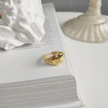 Chic Stratificat Inel Boho Bijuterii Argint Pur 925 Inel scrisoare engleză inima Stivuire Inele pentru femei inel de aur Bijuterii minimaliste