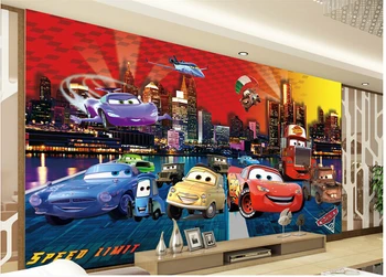 Personalizat papel DE parede infantil mari picturi murale masina de desene animate pentru copii, camera TV setarea de perete de vinil care papel DE parede