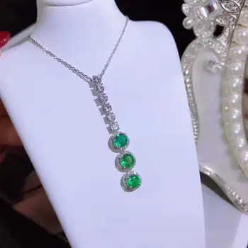 Bijuterii argint 925 naturale de smarald smarald femei colier colier pandantiv noul suport detec