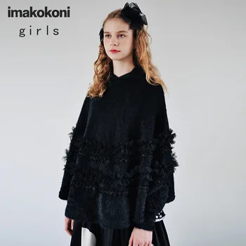 Imakokoni Hei Er Nao original negru pulover femei toamna și iarna vrac șal stil mantie pulover tricotate de sus