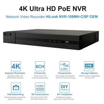 Hikvision OEM 8CH 4K NVR Anpviz 4/6/8pcs 5MP POE Camera IP de Securitate, Sistem Audio de Camera IP de Interior/Exterior de Supraveghere CCTV Kit